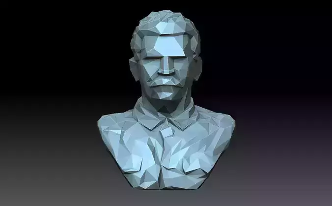 Low poly Stalin bust made from polygons 3D print model