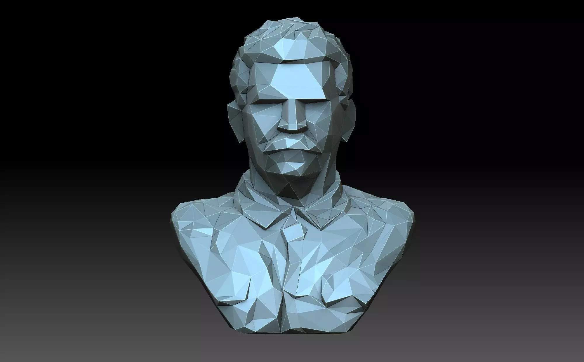 Low poly Stalin bust made from polygons 3D print model_0