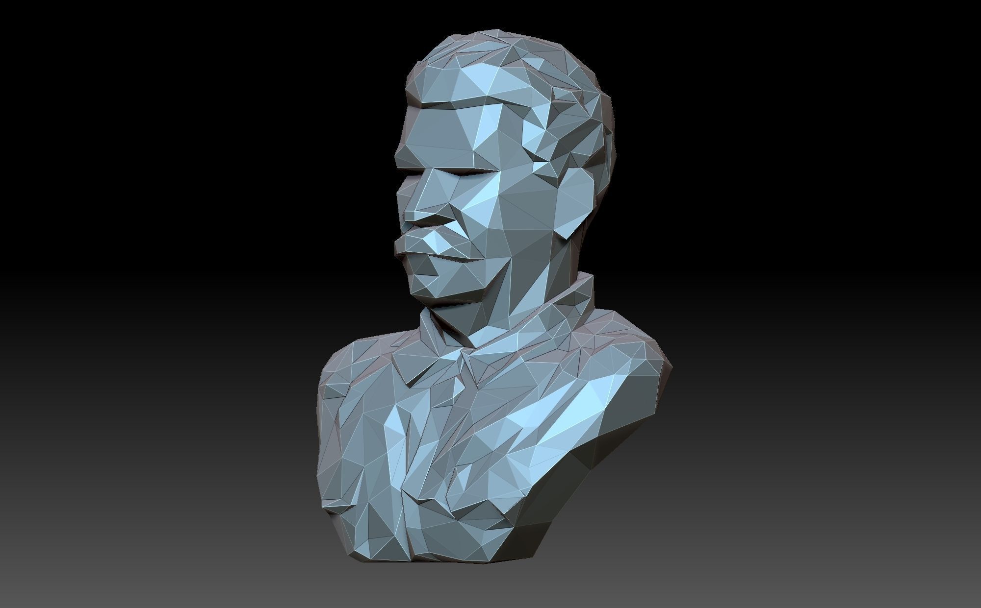 Low poly Stalin bust made from polygons 3D print model_1