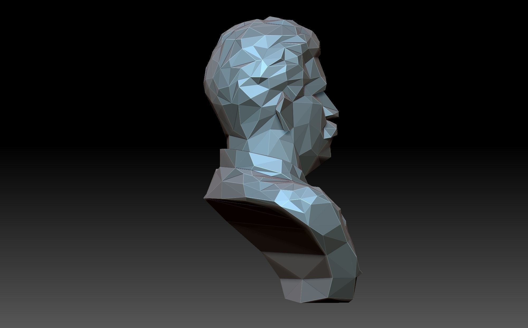 Low poly Stalin bust made from polygons 3D print model_5