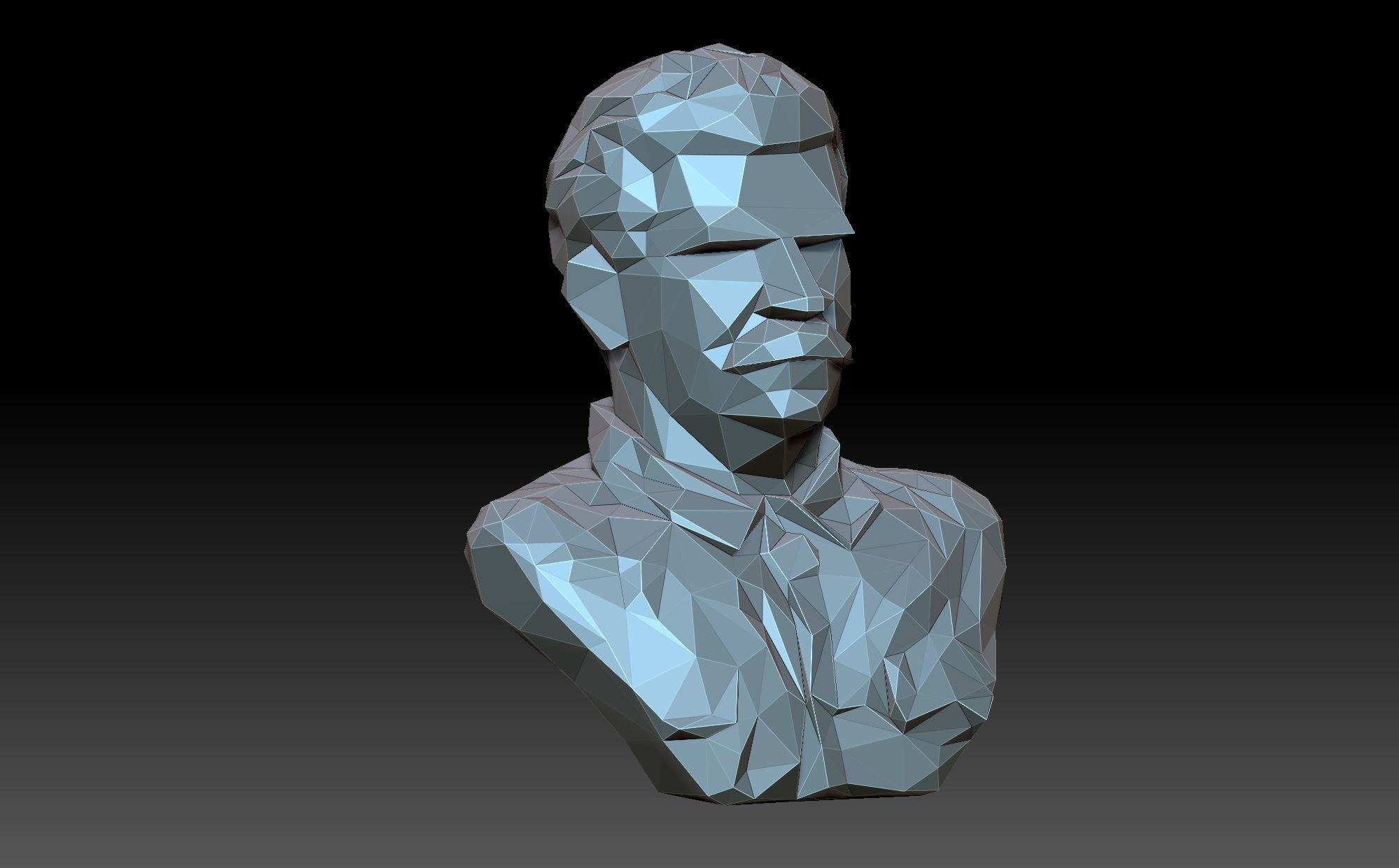 Low poly Stalin bust made from polygons 3D print model_6