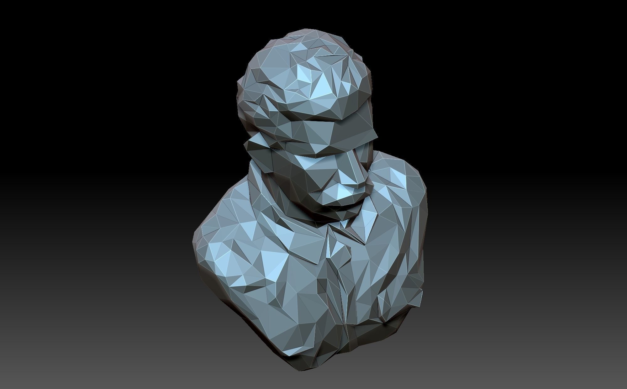 Low poly Stalin bust made from polygons 3D print model_7