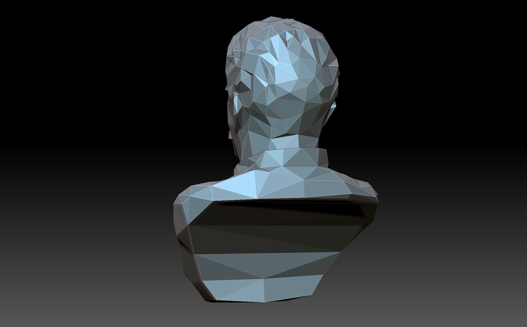 Low poly Stalin bust made from polygons 3D print model_3