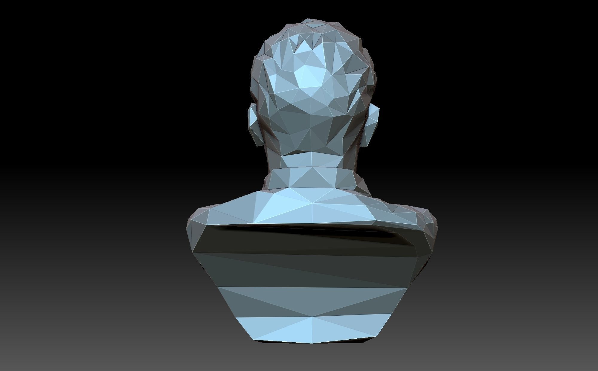 Low poly Stalin bust made from polygons 3D print model_4