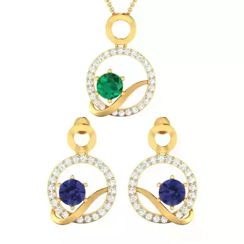 Women Earrings Pendant Set 3dm stl FBX OBJ Render Detail
