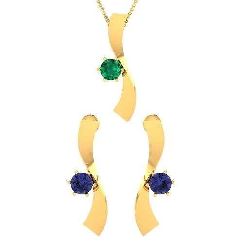 Women Earrings Pendant Set 3dm stl FBX OBJ Render Detail 3D print model