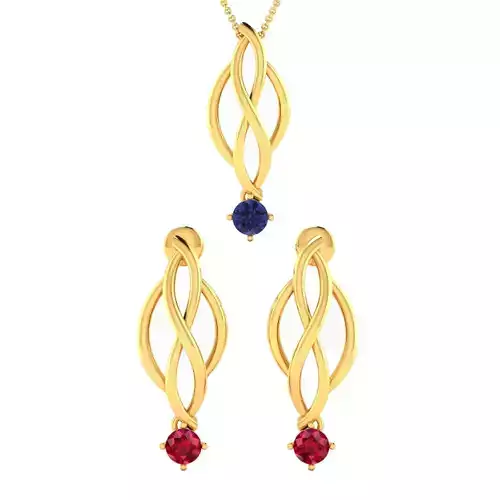 Women Earrings Pendant Set 3dm stl FBX OBJ Render Detail