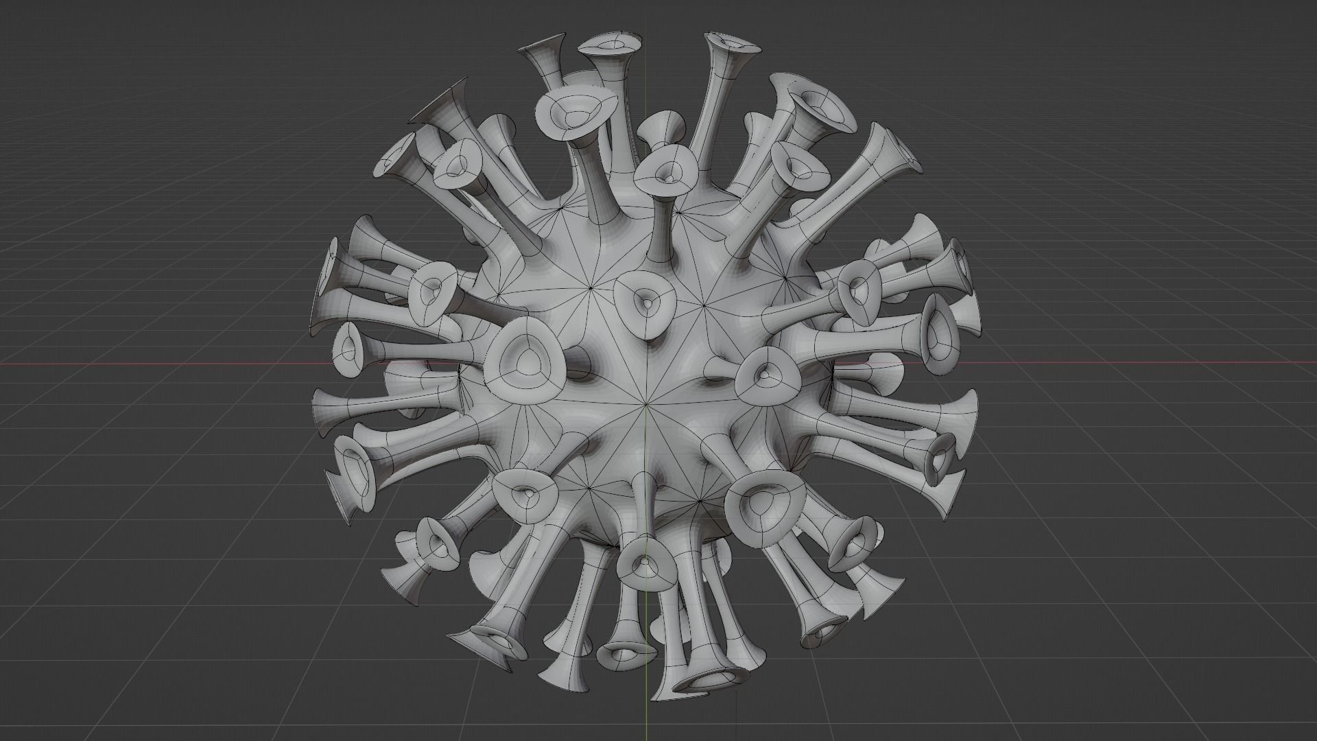 Corona Virus 3d Model Low-poly 3D model_1