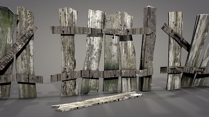 Damaged Fences Low-poly 3D model 4