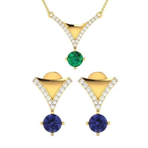 Women Earrings Pendant Set 3dm stl FBX OBJ Render Detail 3D print model