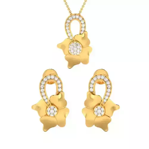 Women Earrings Pendant Set 3dm stl FBX OBJ Render Detail