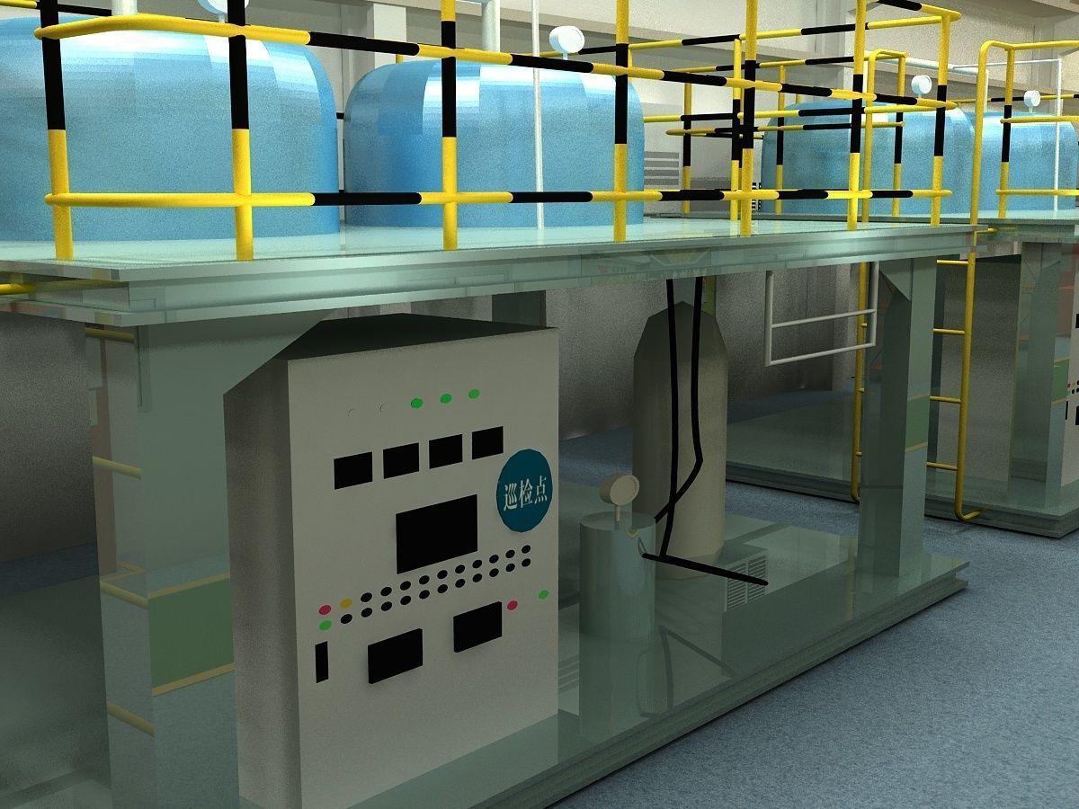 Factory Interior Scene and Equipment  3D model_11