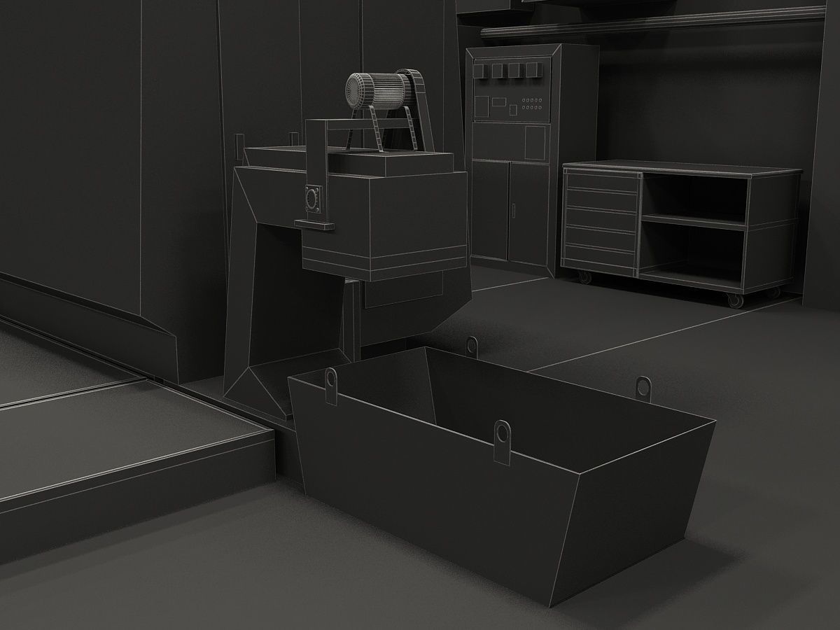 Factory Interior Scene and Equipment  3D model_25