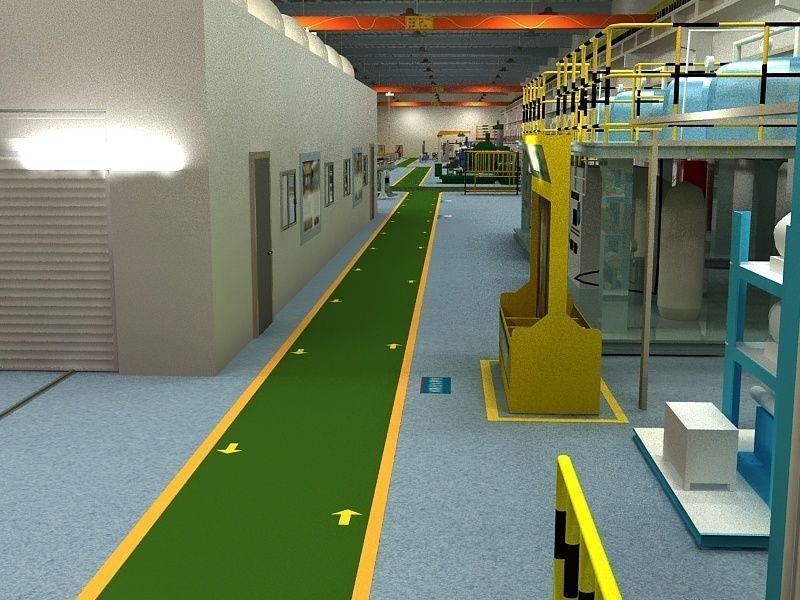 Factory Interior Scene and Equipment  3D model_2