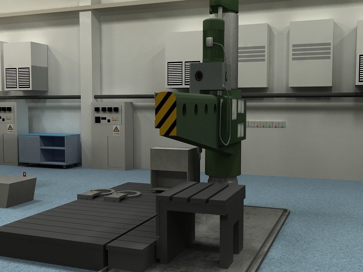 Factory Interior Scene and Equipment  3D model_15