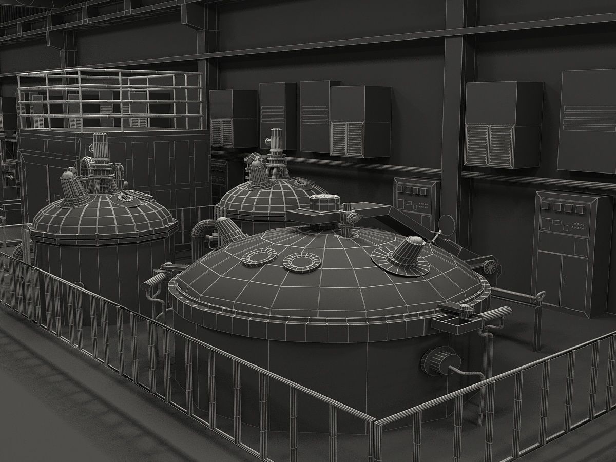 Factory Interior Scene and Equipment  3D model_20