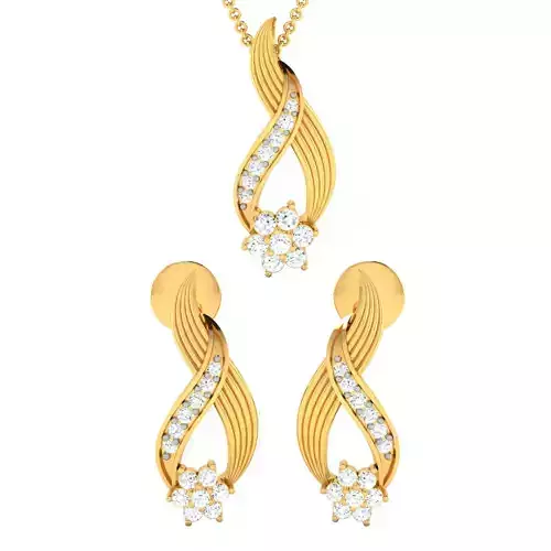 Women Earrings Pendant Set 3dm stl FBX OBJ Render Detail