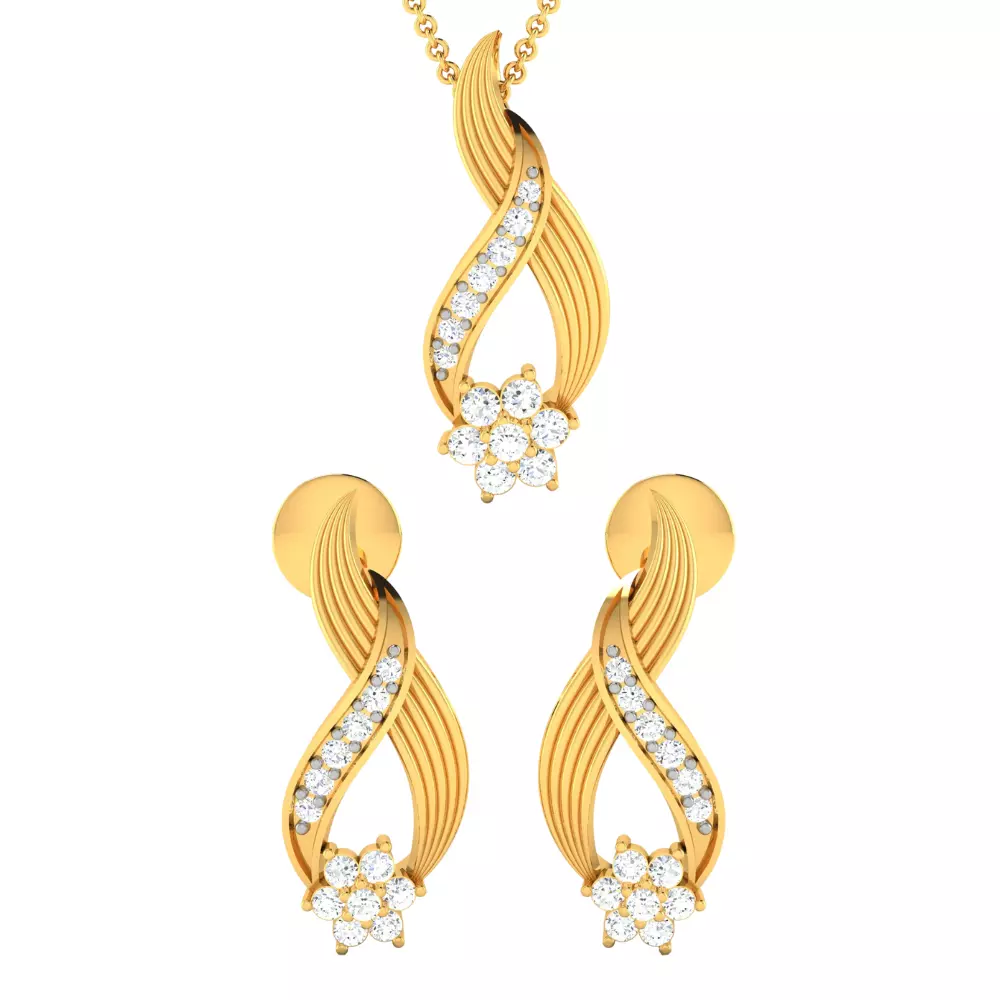 Women Earrings Pendant Set 3dm stl FBX OBJ Render Detail 3D print model_0