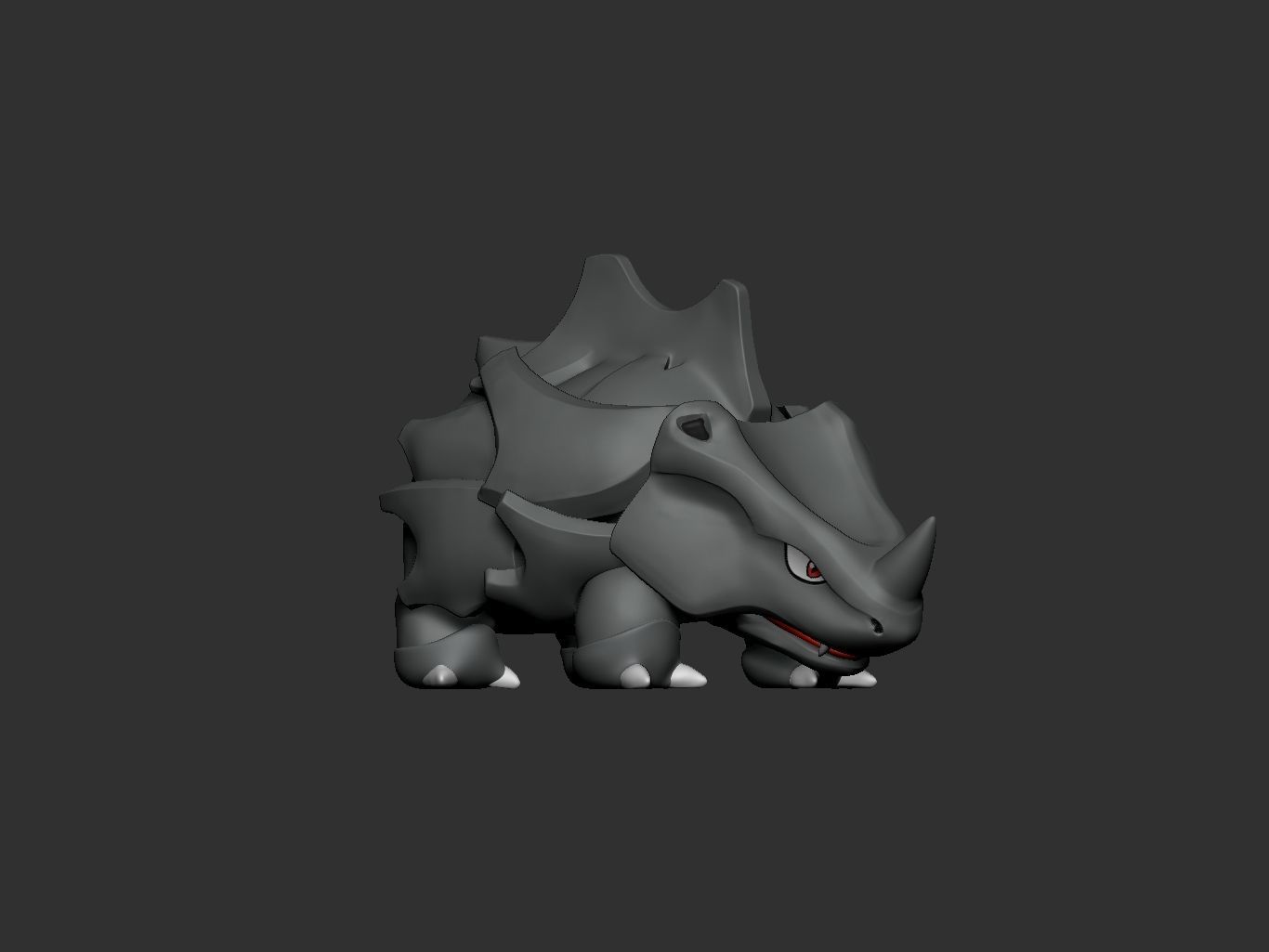 pokemon rhyhorn 3D print model_7