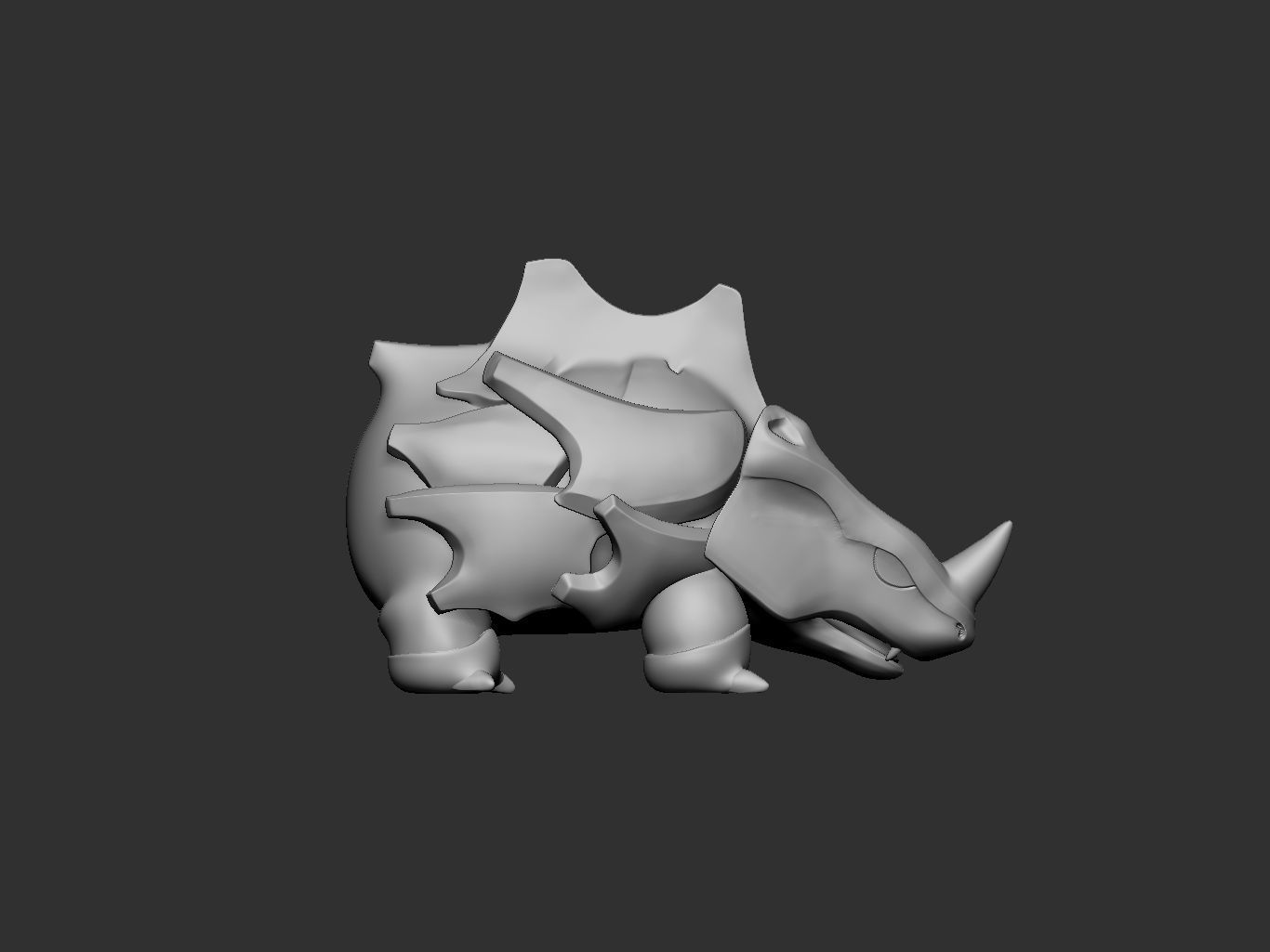 pokemon rhyhorn 3D print model_10