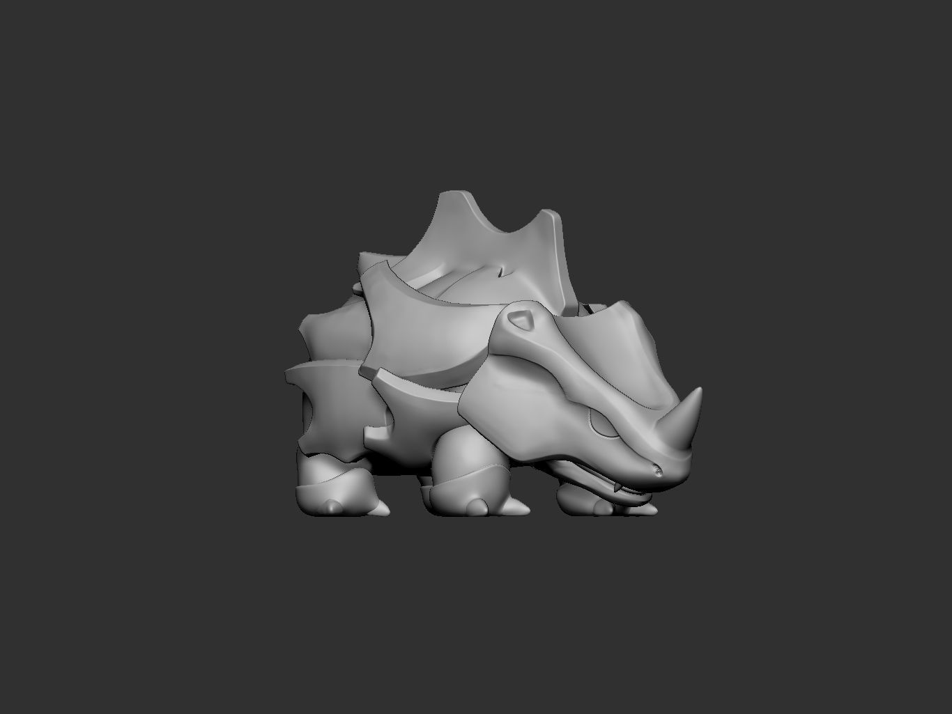 pokemon rhyhorn 3D print model_8