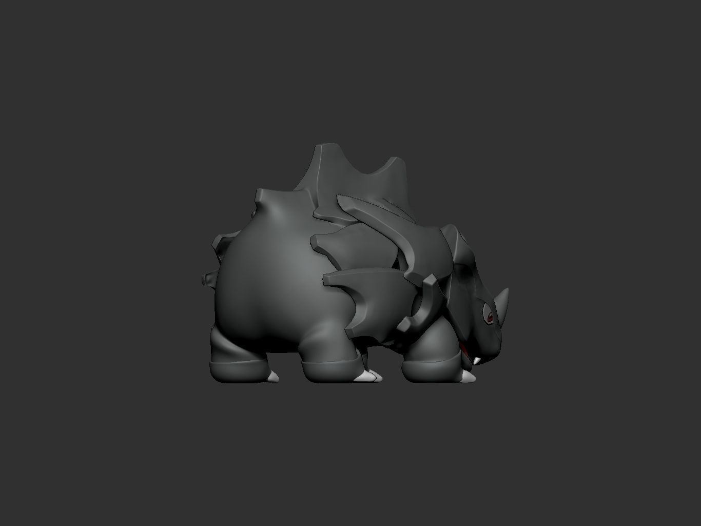 pokemon rhyhorn 3D print model_11