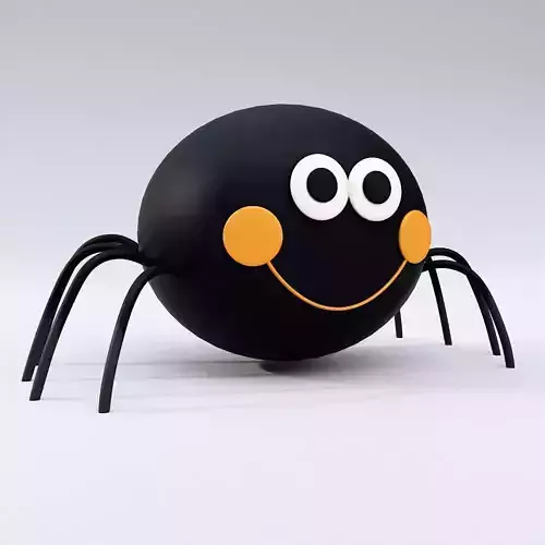 Cute spider low poly 3d model 1