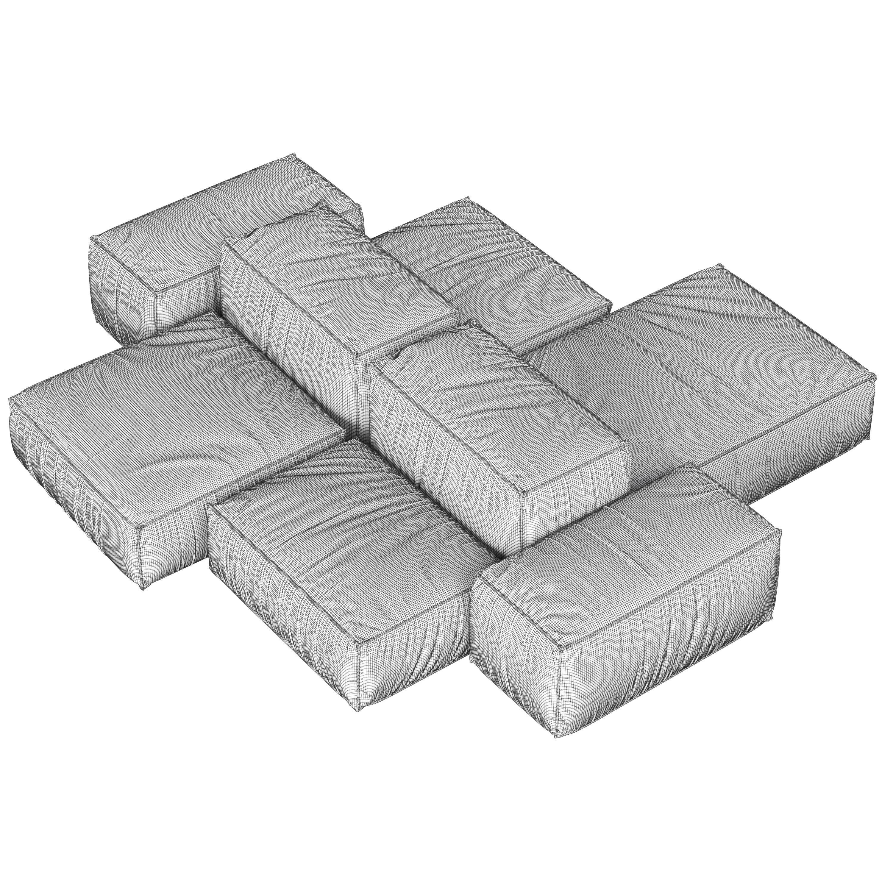 Extrasoft Living Divani Modular Sofa 3D model_1