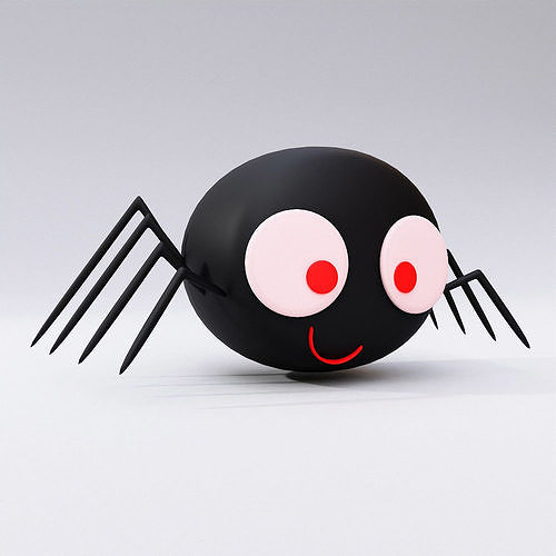 Spider cartoon  low poly 3d model 3D model