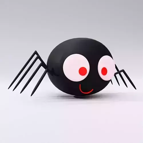 Spider cartoon  low poly 3d model