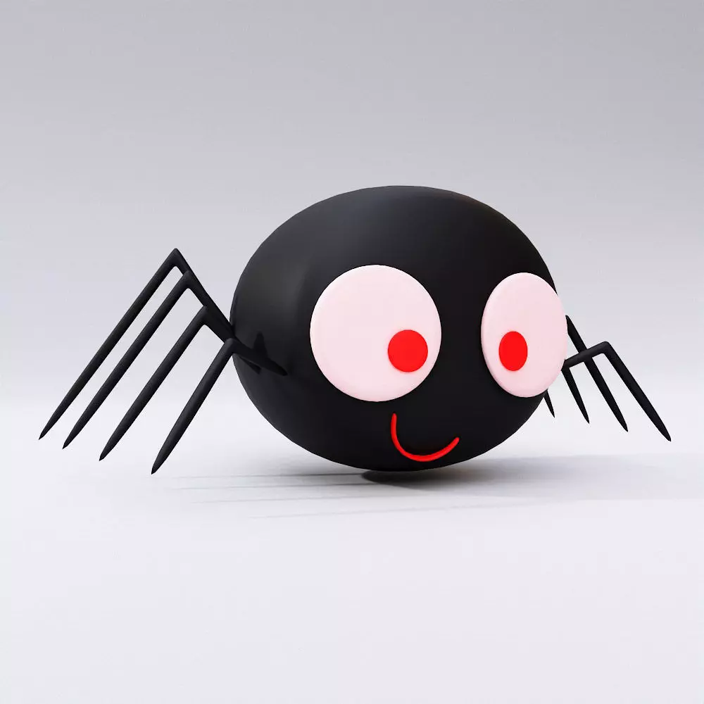 Spider cartoon low poly 3d model 3D model
