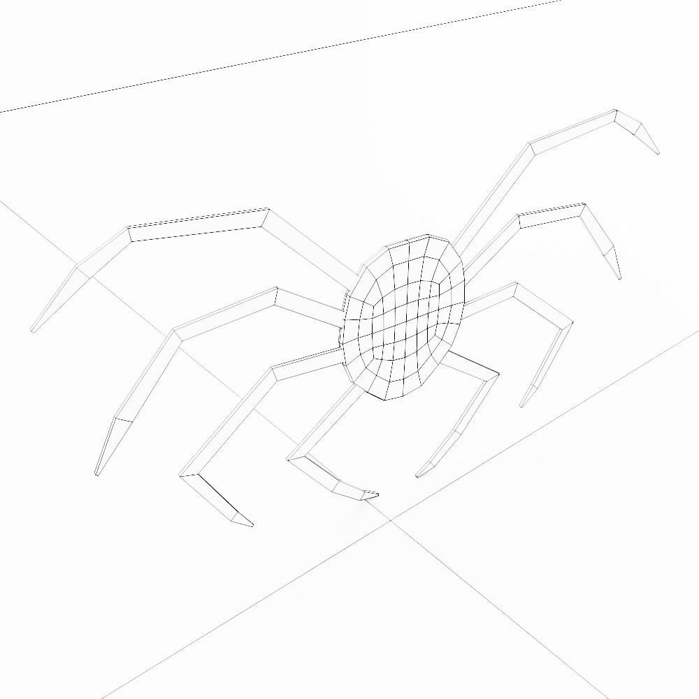 Spider sticker low poly 3d model 3D model_7