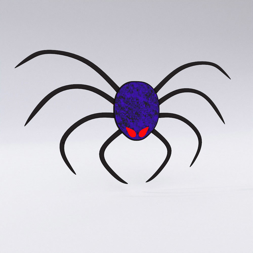 Spider sticker low poly 3d model 3D model_3