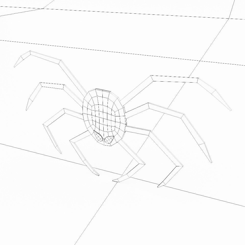 Spider sticker low poly 3d model 3D model_6
