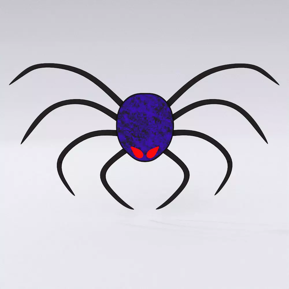 Spider sticker low poly 3d model 3D model_0