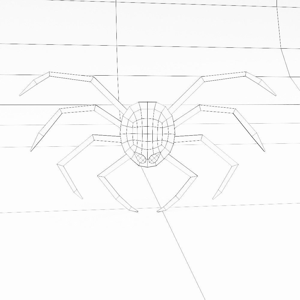 Spider sticker low poly 3d model 3D model_5