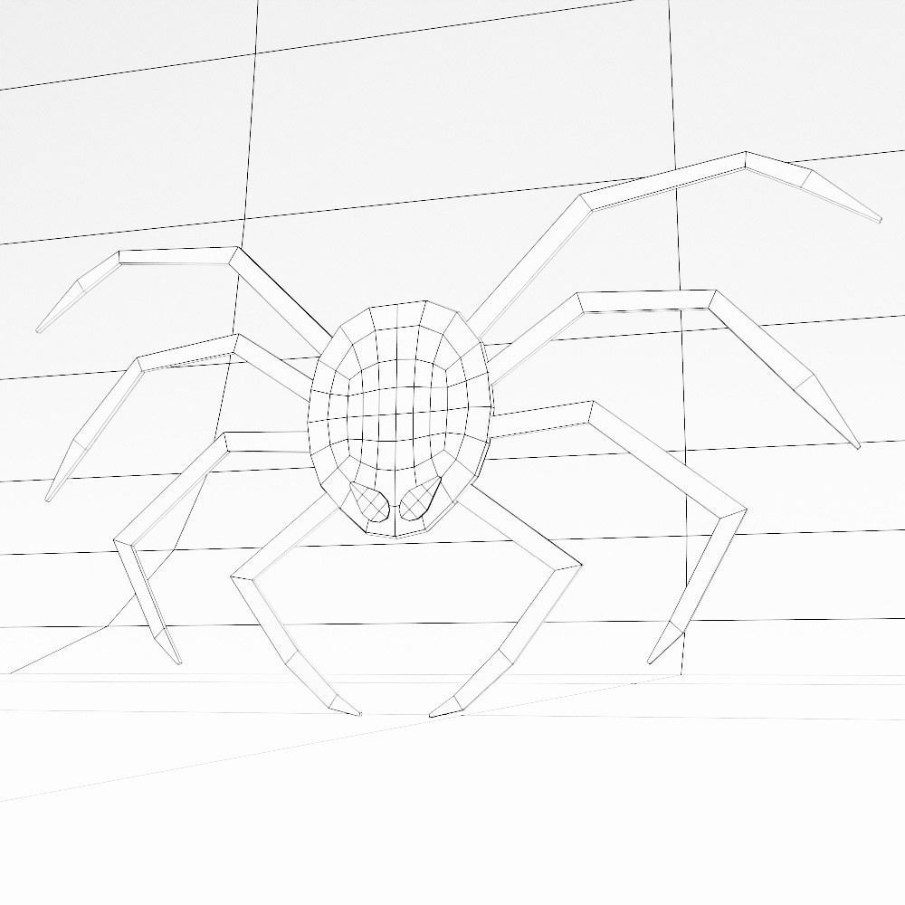Spider sticker low poly 3d model 3D model_8