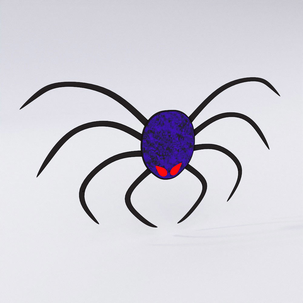 Spider sticker low poly 3d model 3D model_2
