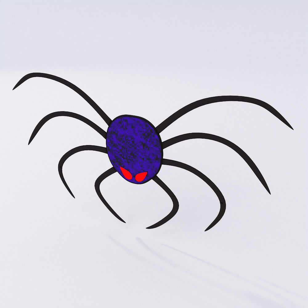 Spider sticker low poly 3d model 3D model_1