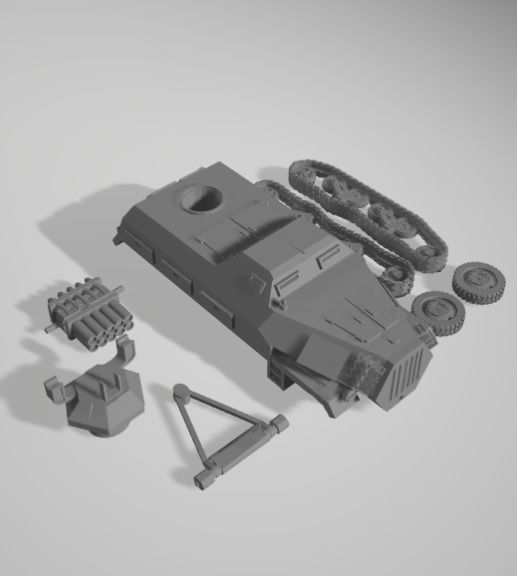 sd kfz 4 werfer 3D print model_4