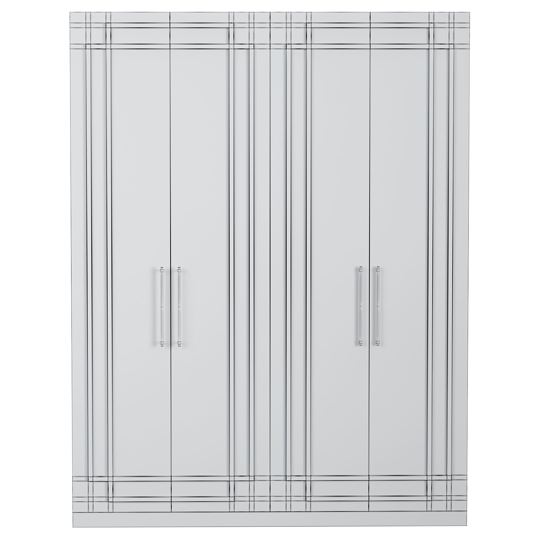 Monsa teal colored wardrobe with two doors 3D model_2