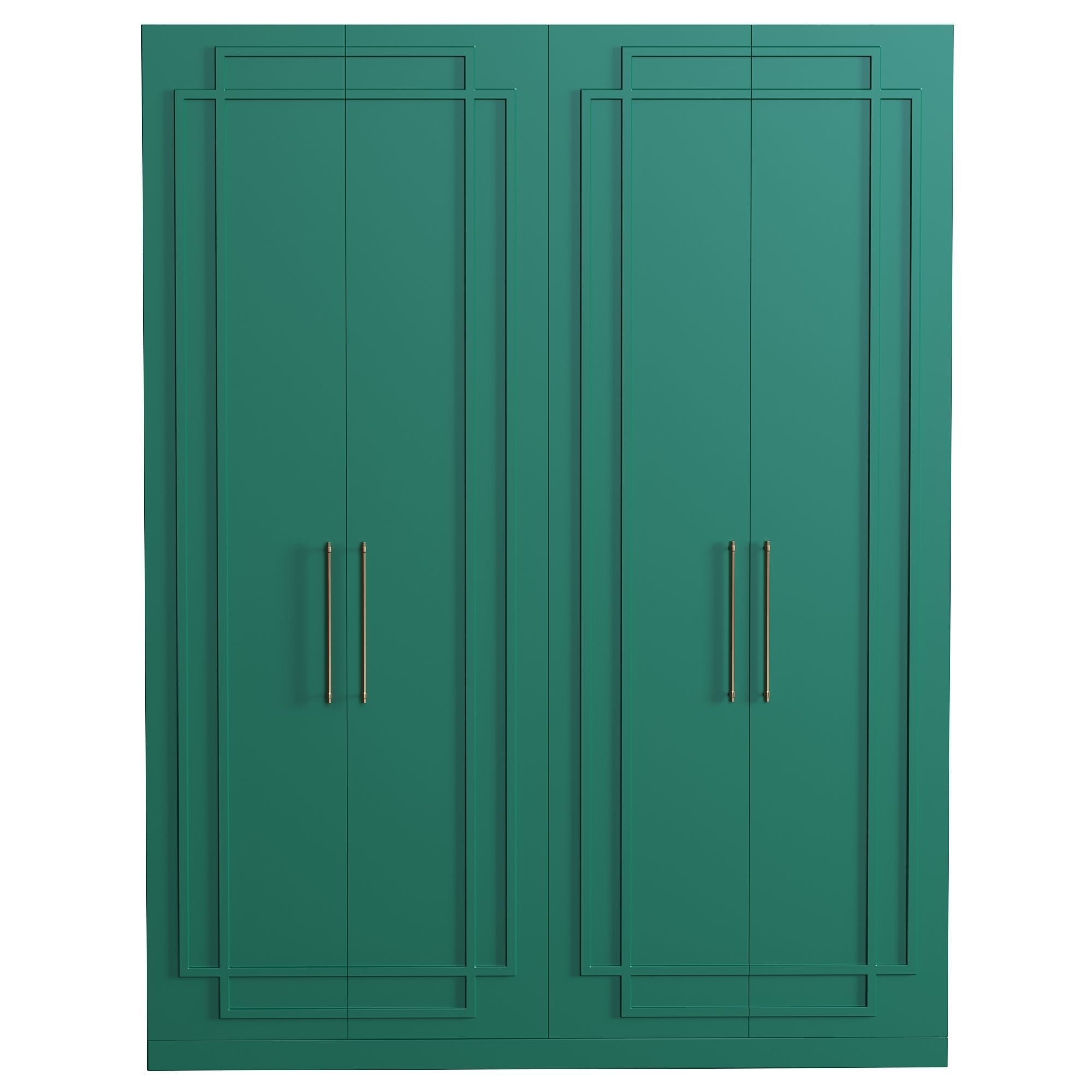 Monsa teal colored wardrobe with two doors 3D model_1