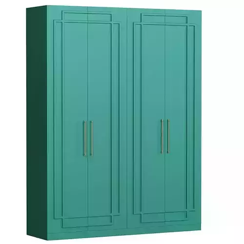 Monsa teal colored wardrobe with two doors