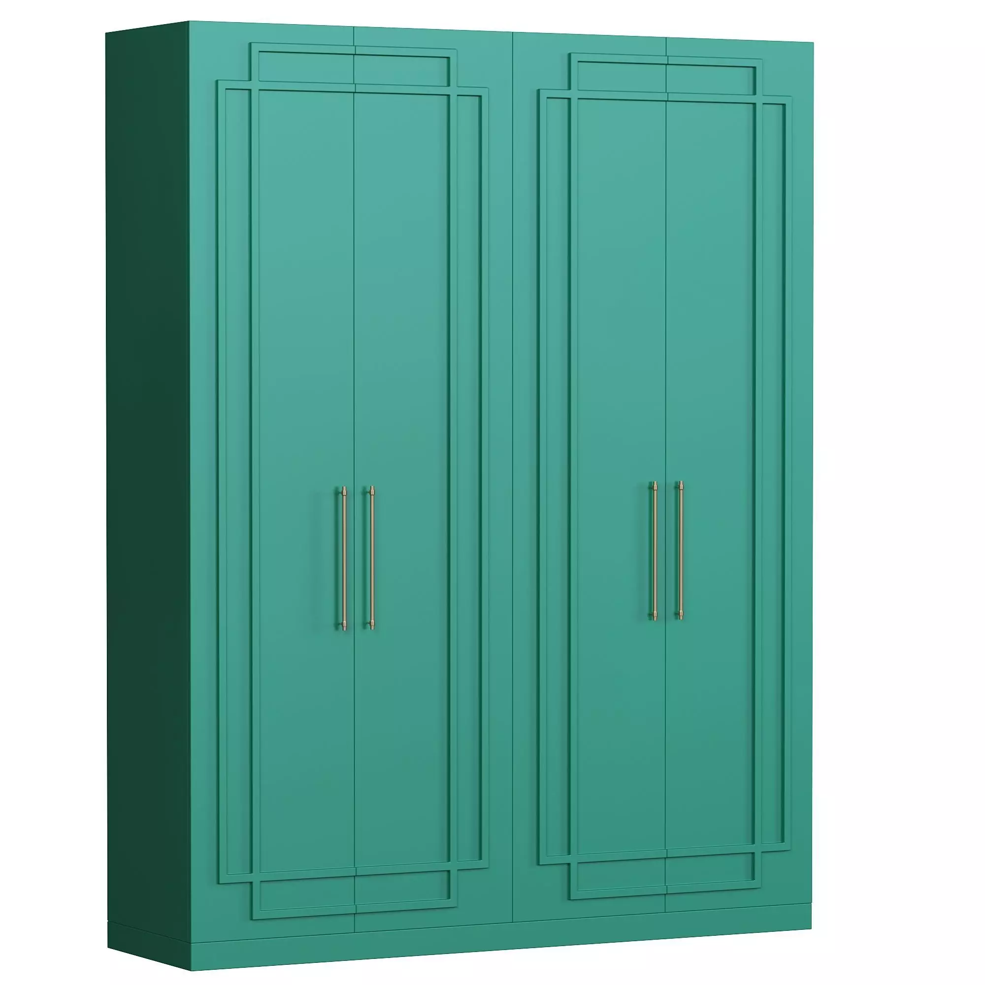 Monsa teal colored wardrobe with two doors 3D model_0