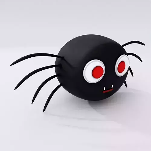Spider low poly cartoon 3d model 