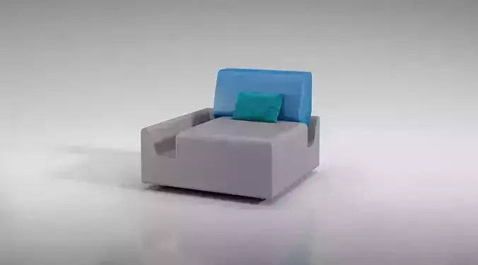 Modern Blue White Chair 3D model
