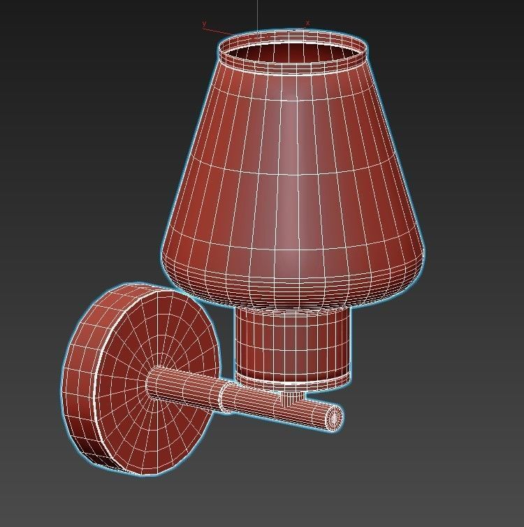 goreyn modern wall light with glass shade 3D model_2