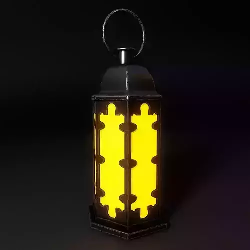 Retro lantern low poly 3d model