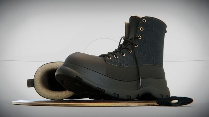 Jeans Footware Urban PBR Boots Low-poly 3D model