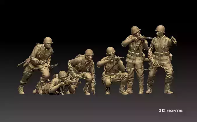 usa soldiers 3D print model